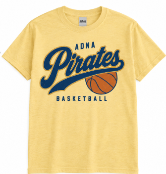 Pirate Basketball T-Shirt: Retro Script
