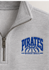 Pirate Basketball 1/4 Zip: Design Two